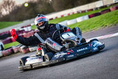 Anthony Joshua at Daytona Milton Keynes go-kart track