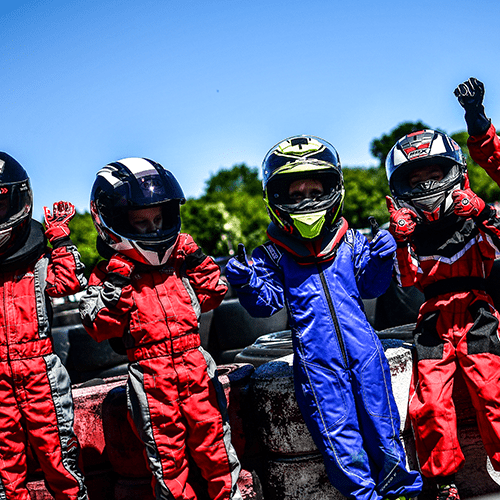 Racing on adult go kart track for the first time