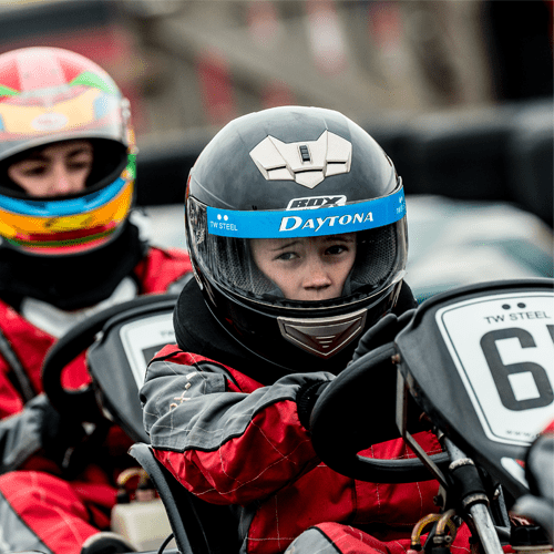 Racing on adult go kart track for the first time