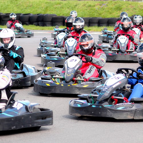 Racing on adult go kart track for the first time